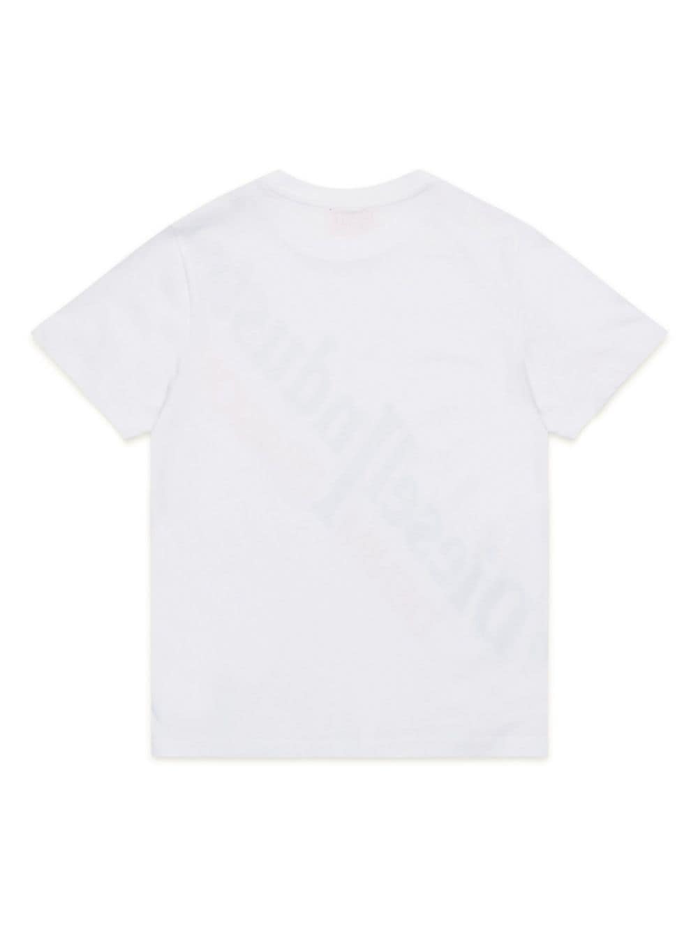 Diesel Kids Katoenen T-shirt met logoprint - Wit