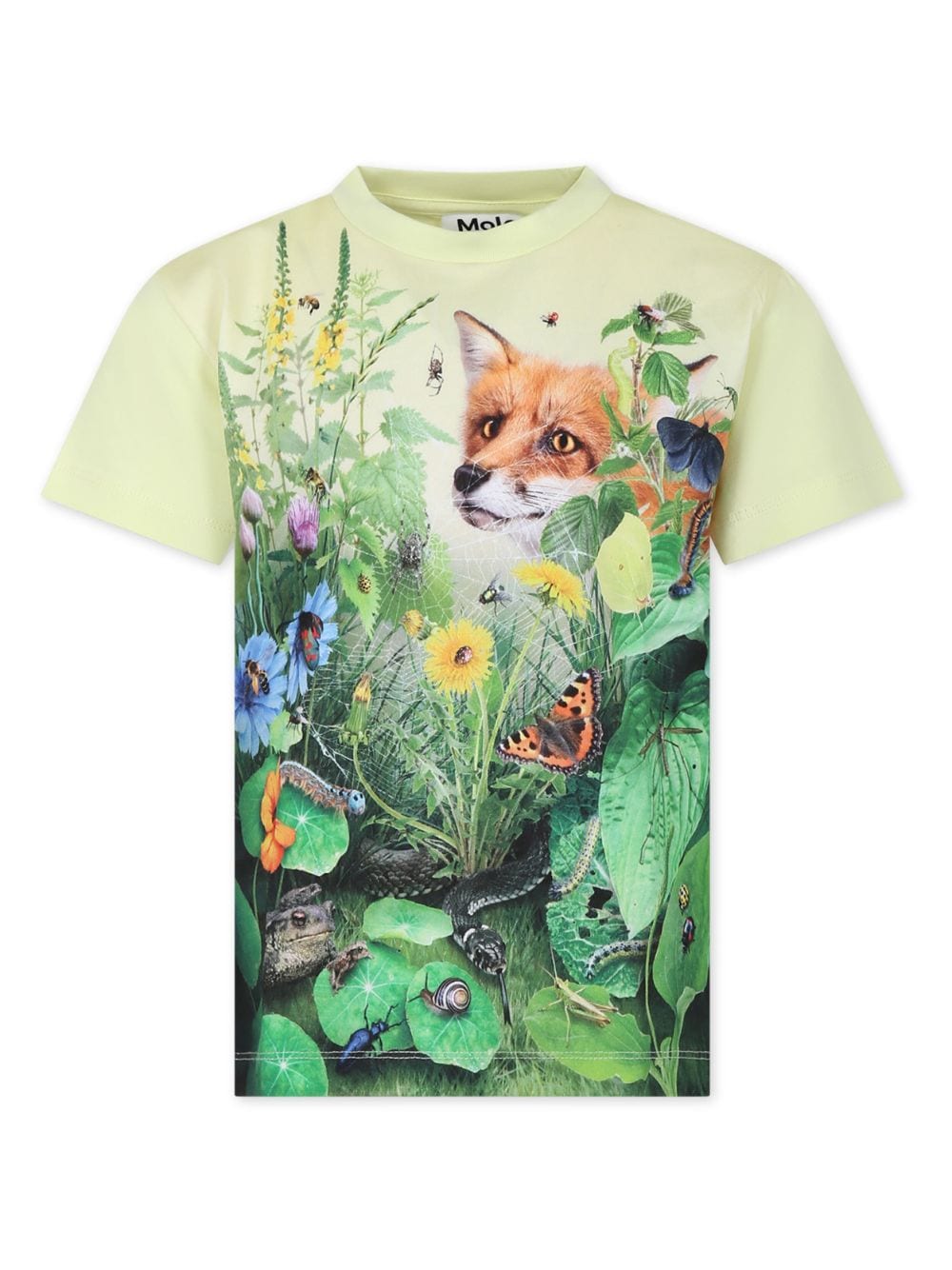 Molo Kids' Roxo Wild Garden-print Cotton T-shirt In Green