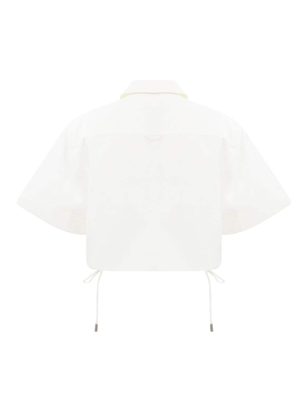 Shop Simkhai Ryett Cropped Shirt In White