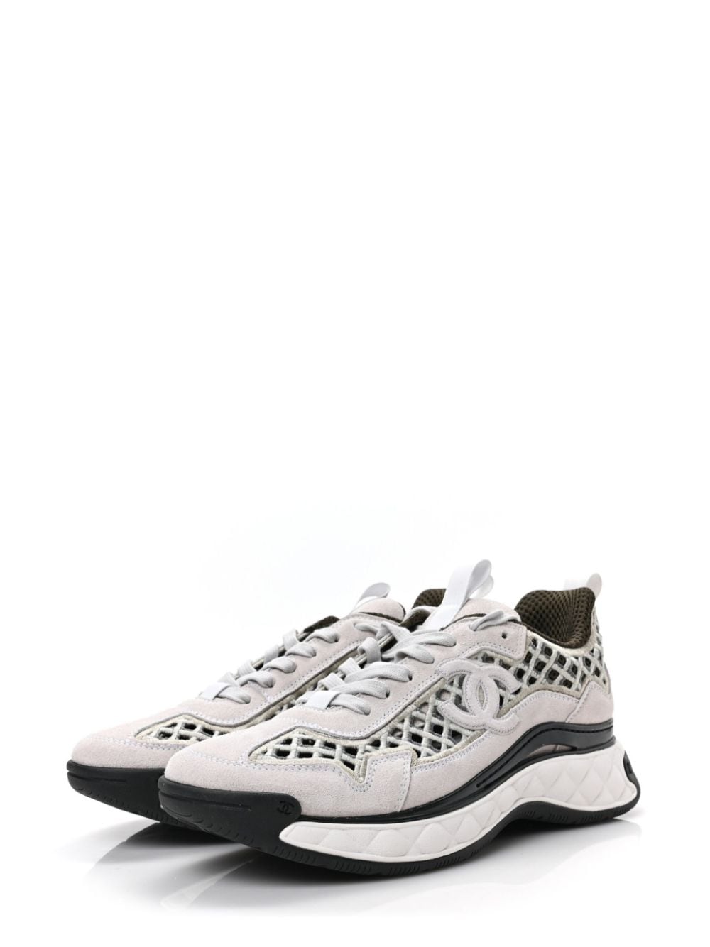 Image 2 of CHANEL Pre-Owned CC panelled sneakers