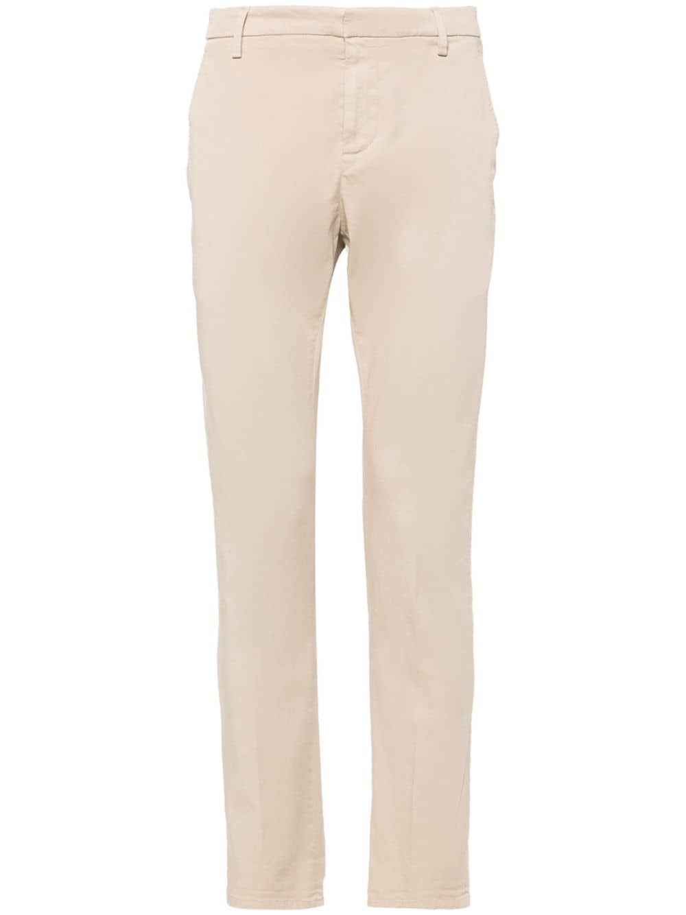 Dondup Low-rise Tapered Chinos In Neutrals