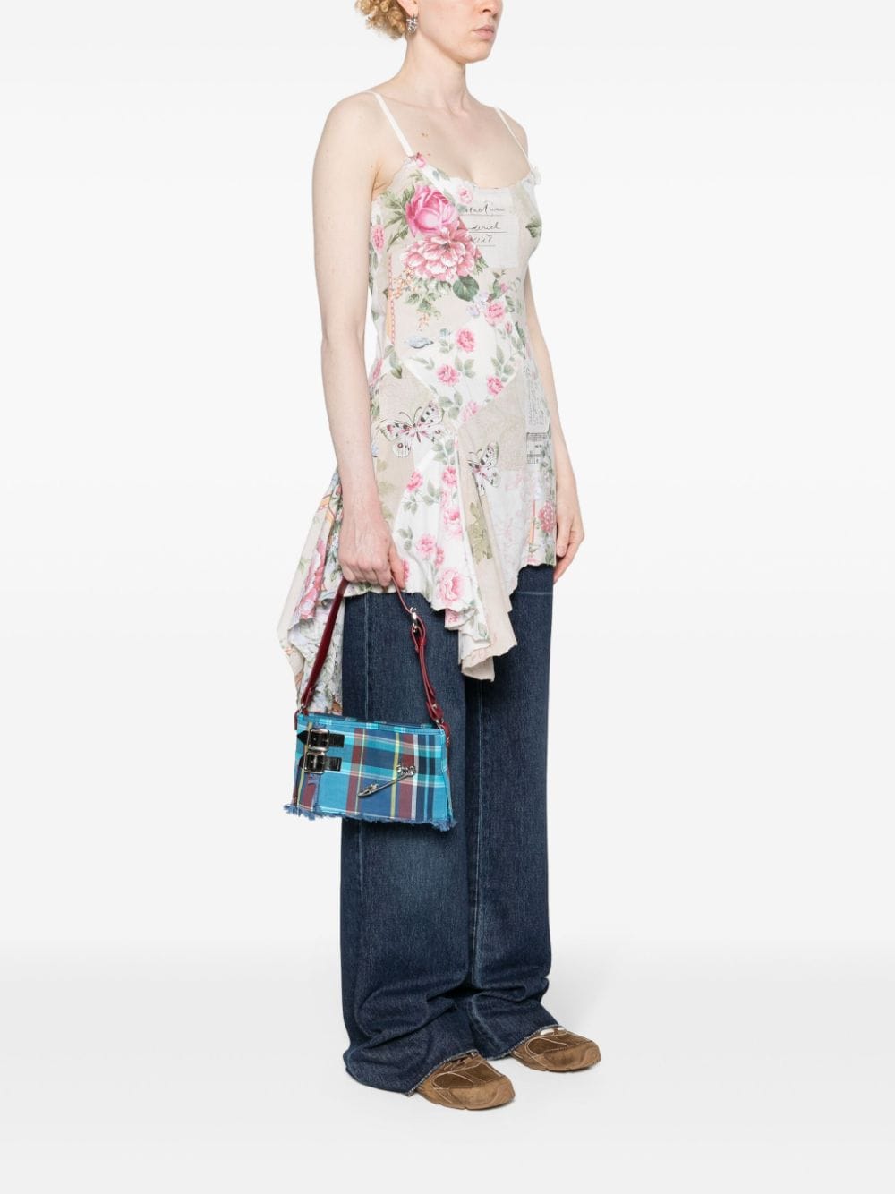 Shop Vivienne Westwood Heather Tartan-check Shoulder Bag In Blau