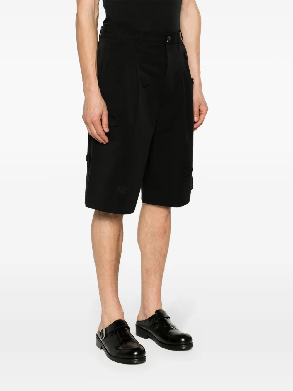 Song For The Mute Shorts met bloemenpatch Zwart