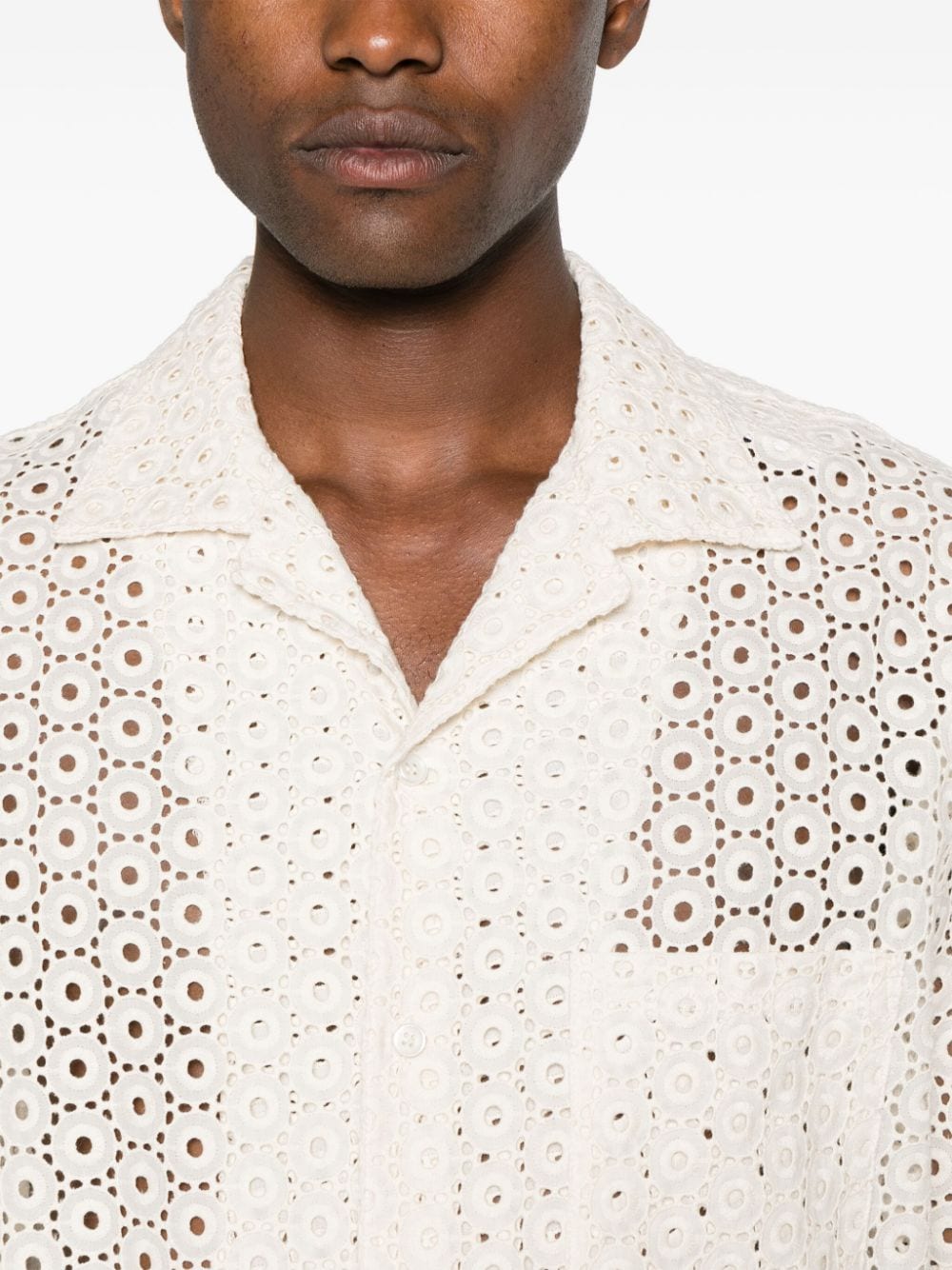 Shop The Frankie Shop Landon Broderie Anglaise Shirt In Nude