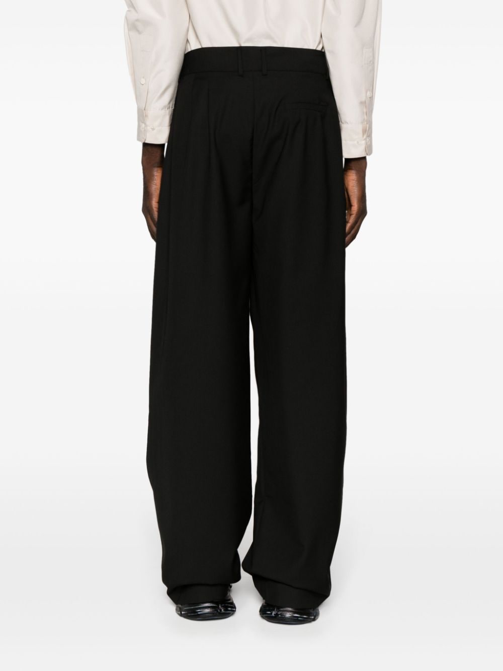 Shop The Frankie Shop Peyton Pleated Trousers In Black