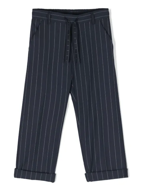 Paolo Pecora Kids pinstriped drawstring chinos