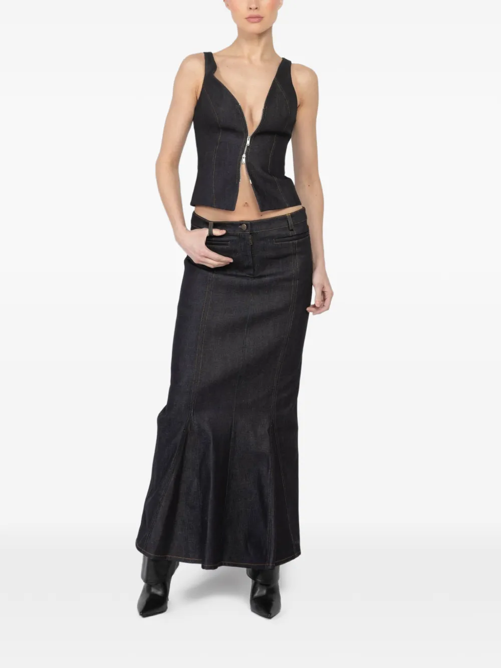 Aya Muse panelled maxi skirt - Blauw