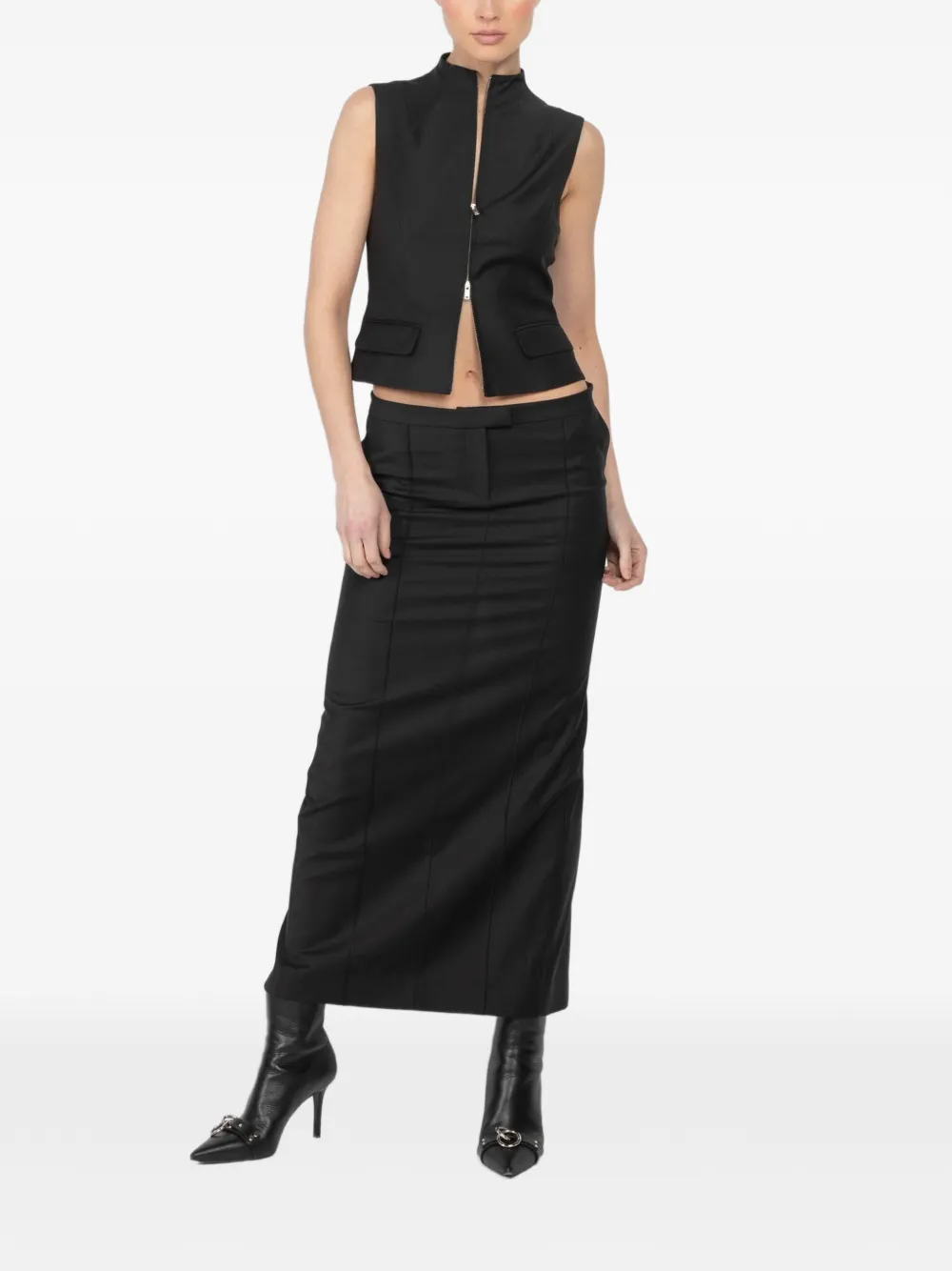 Aya Muse panelled maxi skirt - Zwart