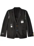 Undercover logo-appliqué wool-linen jacket - Black