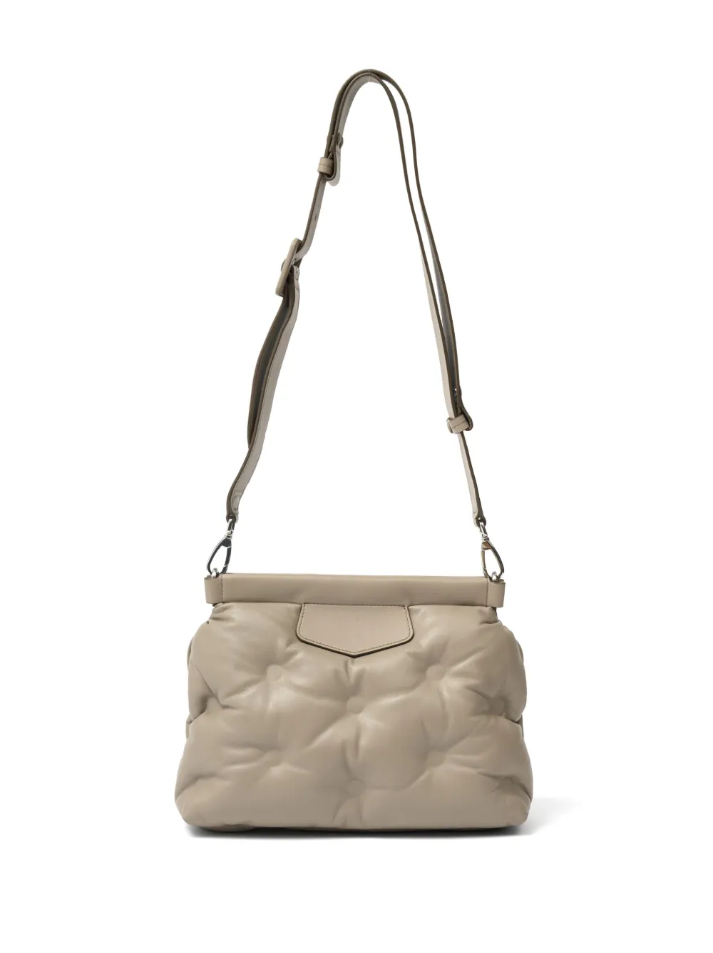 Shop Maison Margiela Small Classique Matelassé Shoulder Bag In Neutrals