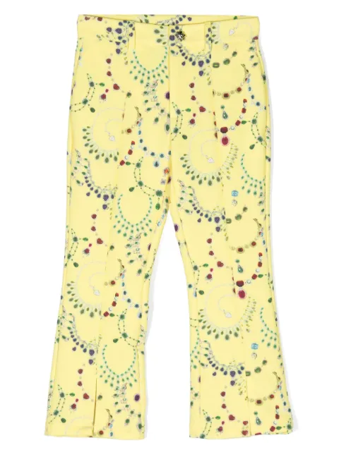 John Richmond Junior jewellery-print flared trousers