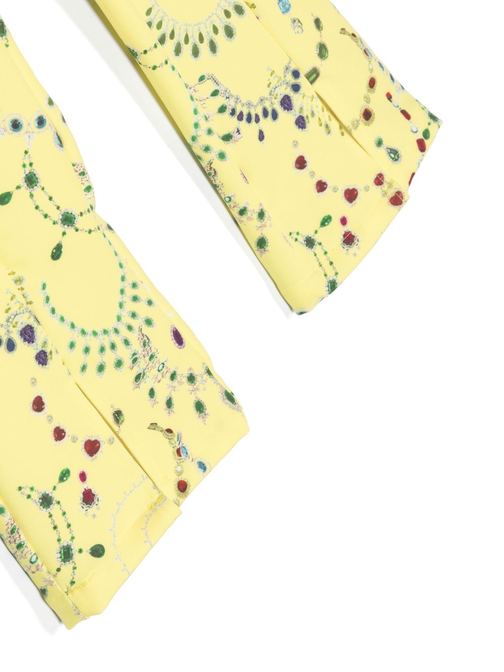 Shop John Richmond Junior Jewellery-print Flared Trousers In Yellow