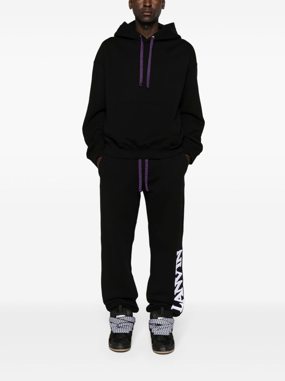 Lanvin x Future katoenen hoodie met geborduurd logo Zwart