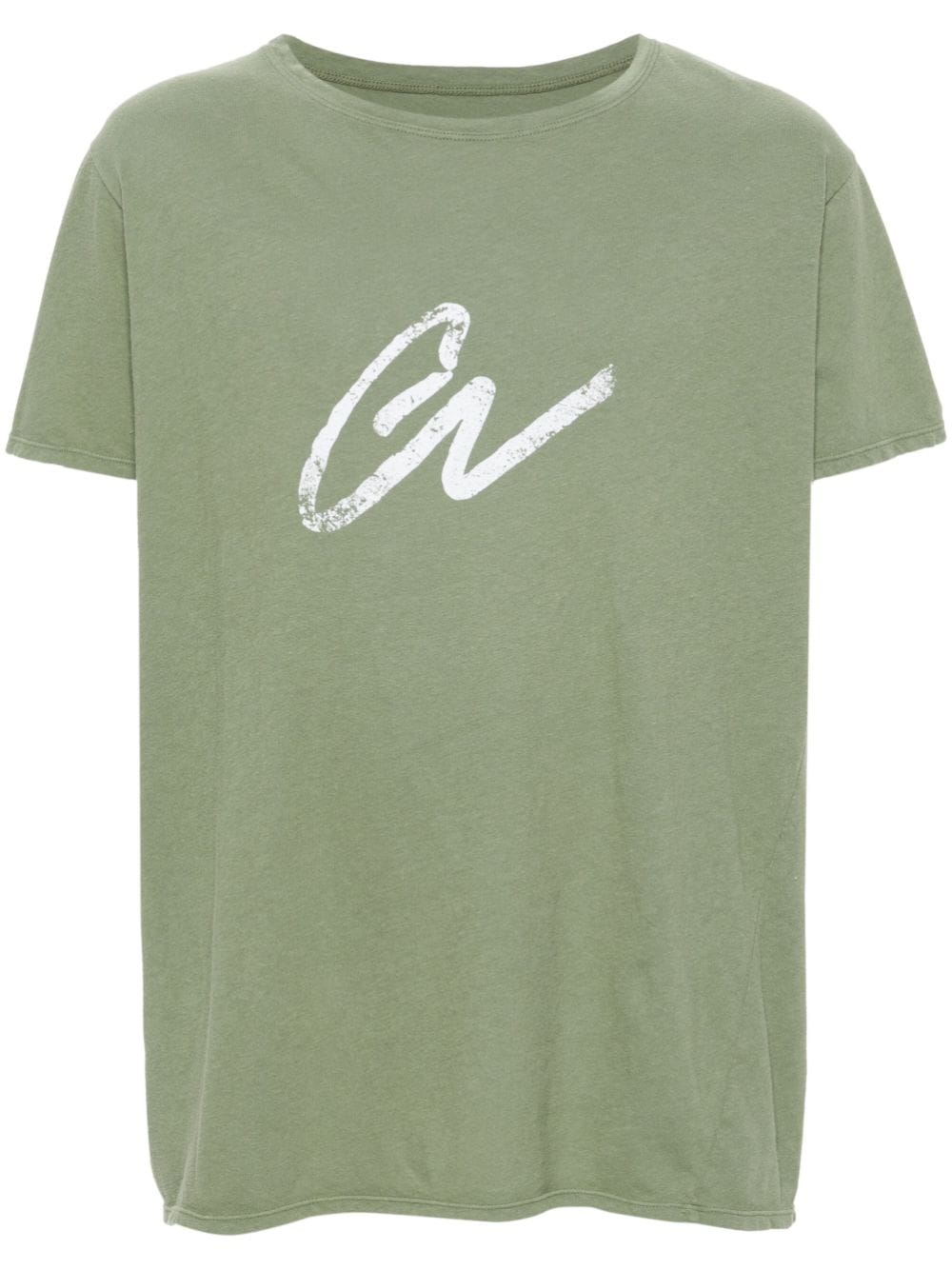 Greg Lauren T-shirt met logoprint Groen