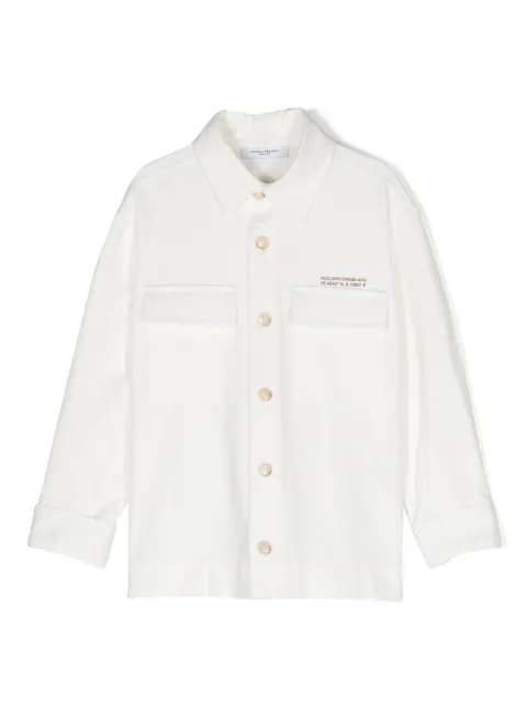 Paolo Pecora Kids logo-print shirt jacket