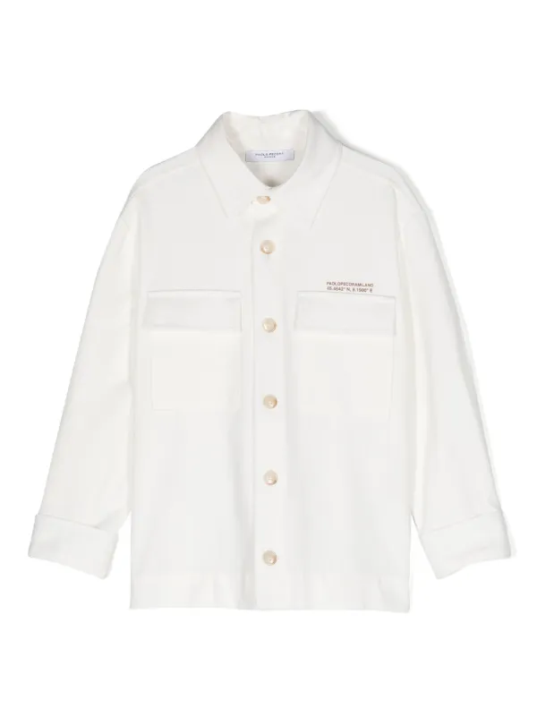Paolo Pecora Kids logo-print Shirt Jacket White FARFETCH IL