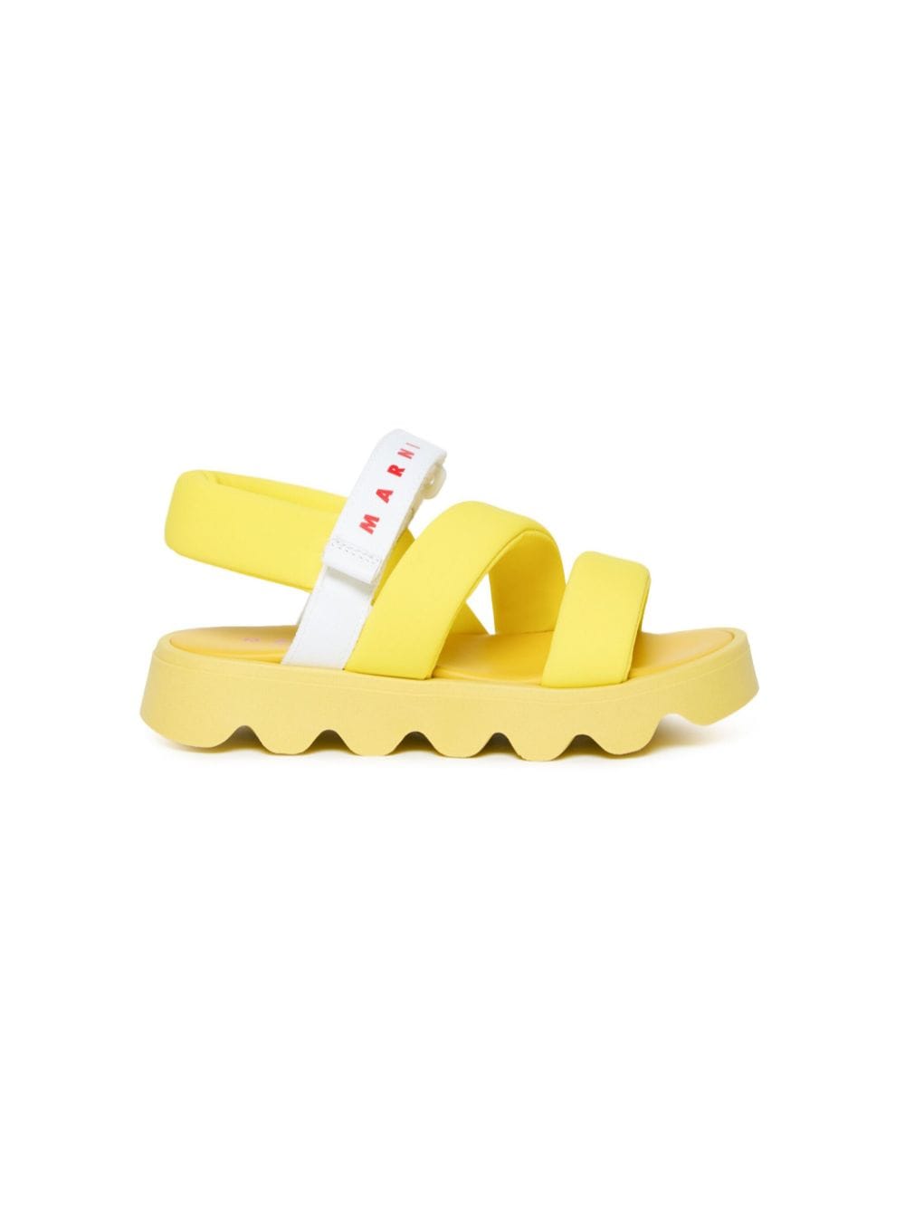 Shop Marni Logo-print Puffy Sandals In Yellow