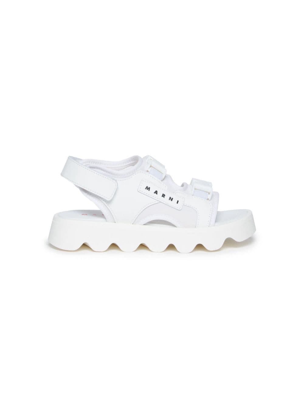 Shop Marni Logo-print Platform Sandals In White