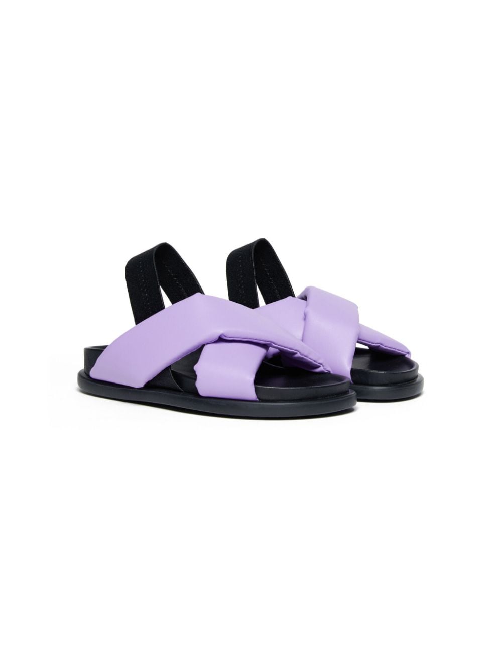 Marni Kids' Moulded-footbed Leather Sandals In Purple