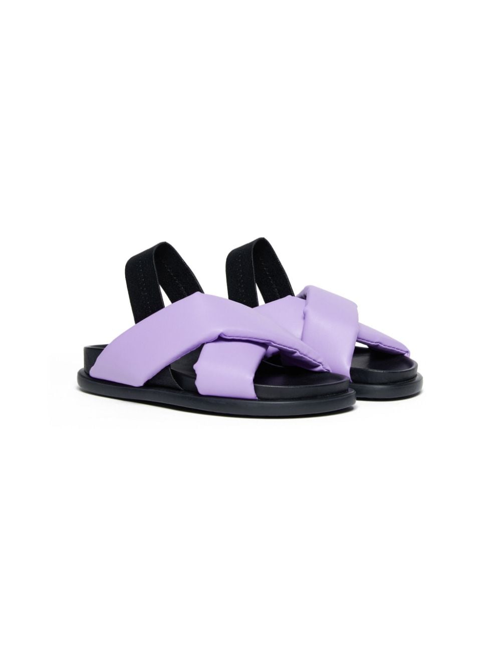 Marni Kids moulded-footbed leather sandals Purple