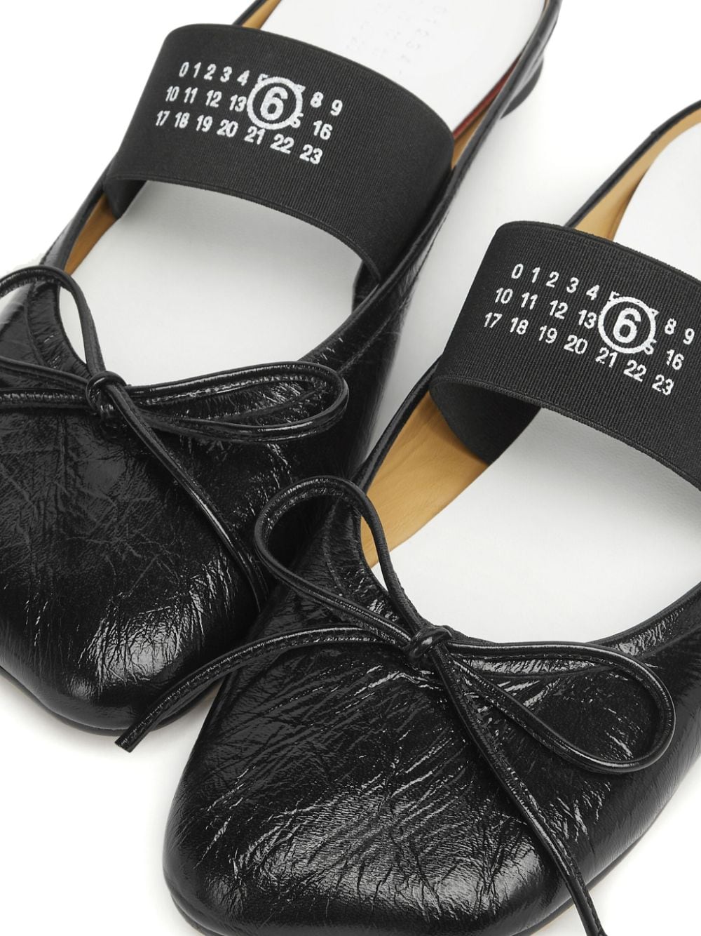 MM6 Maison Margiela Anatomic numbers-strap ballerina shoes Black