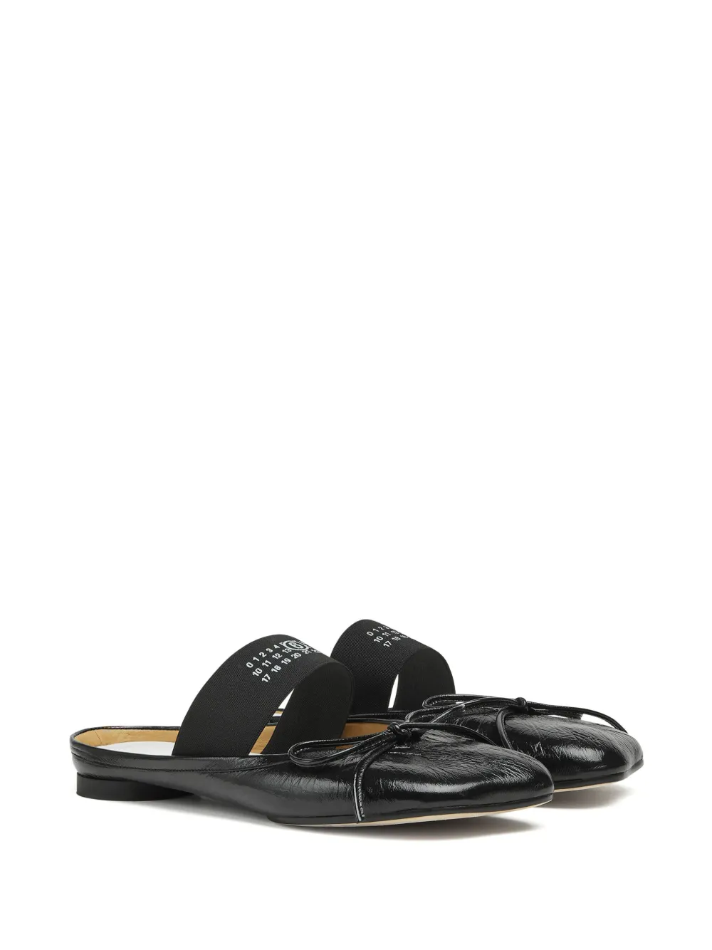 MM6 Maison Margiela Anatomic numbers-strap ballerina shoes - Zwart