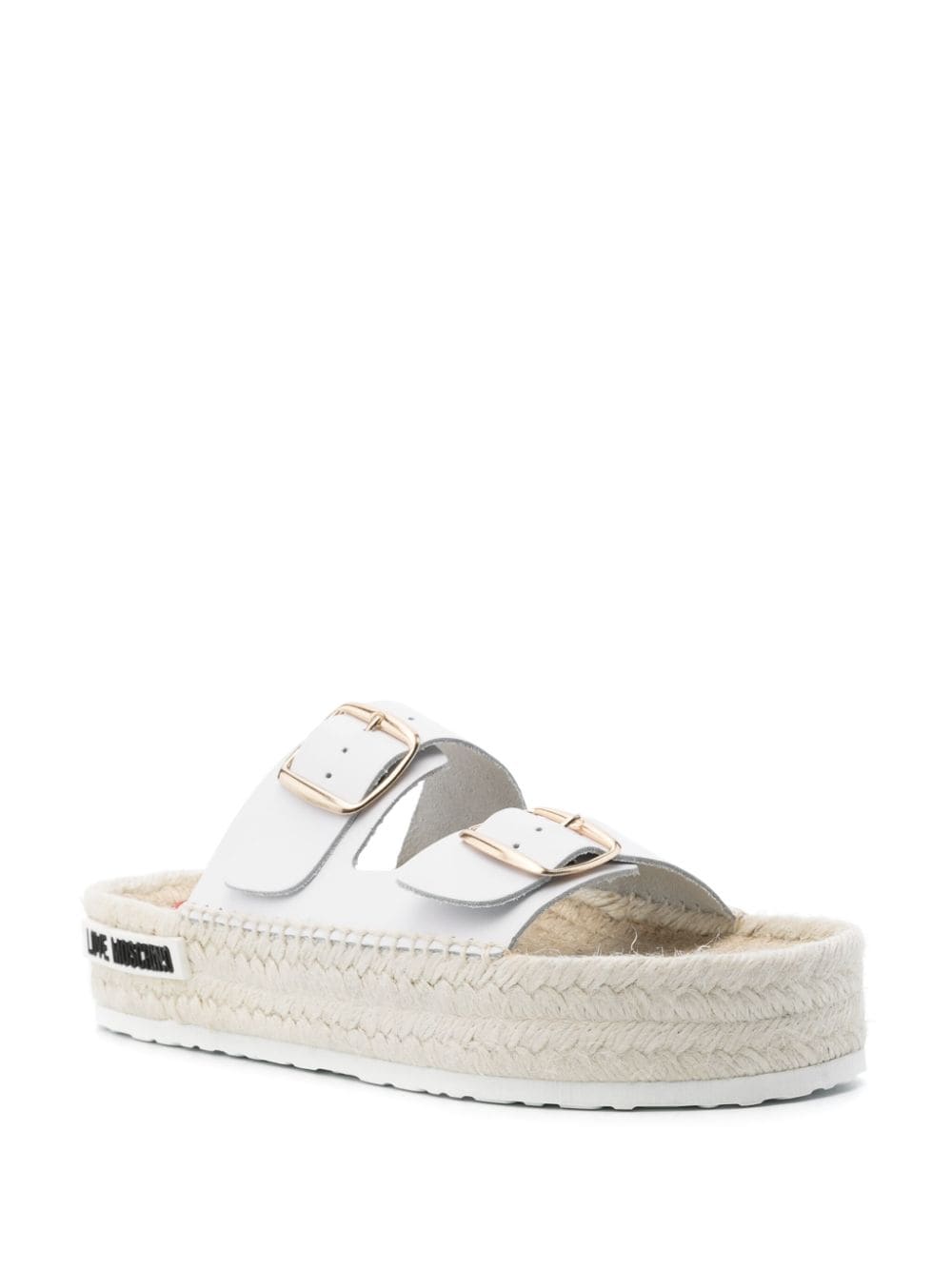 Shop Love Moschino Double-strap Espadrilles In White