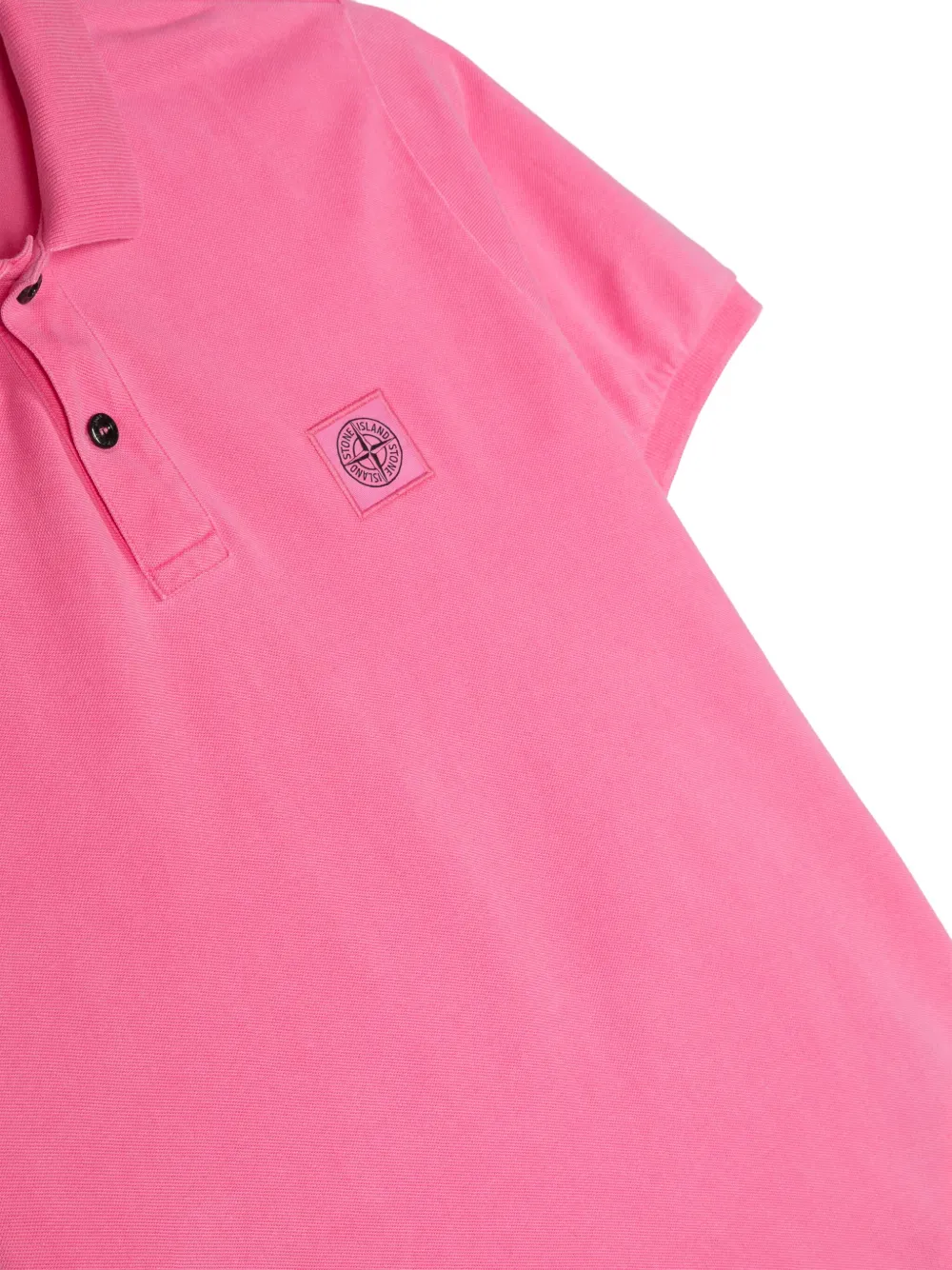 Stone Island Junior Katoenen poloshirt met Compass-patroon Roze