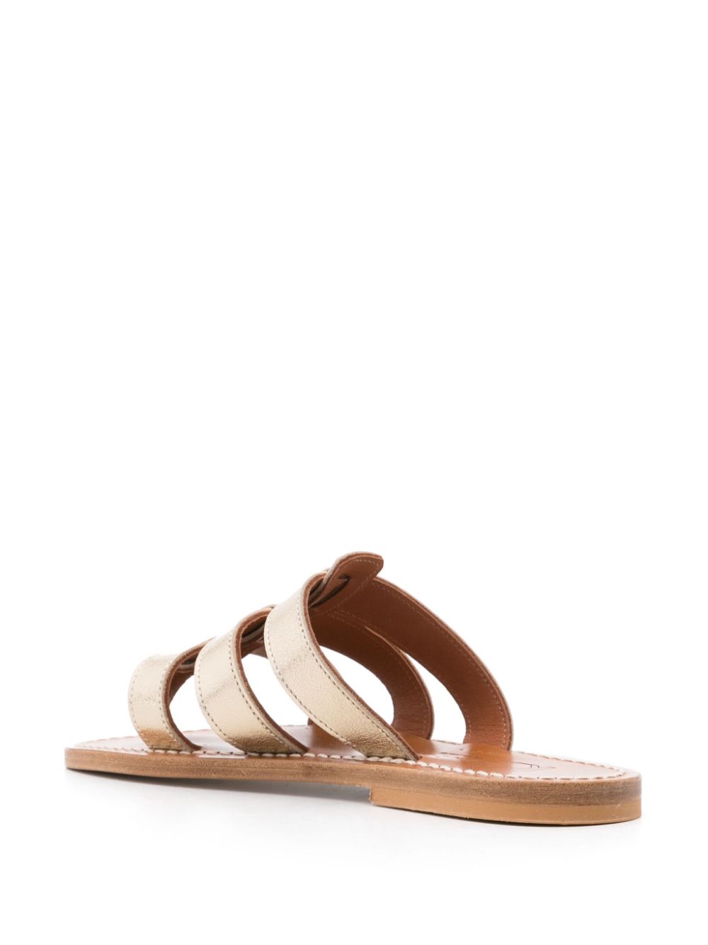 Shop Kjacques Dolon Metallic Slides In Gold