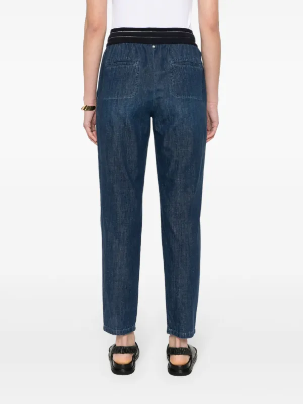 パンツ Lorena Antoniazzi Blue Tapered Trousers Lorena Antoniazzi Drawstring Tapered Jeans | Blue | FARFETCH HK