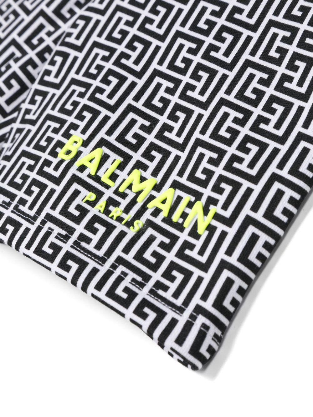 Balmain Kids Shorts met monogram en logo-reliëf Zwart