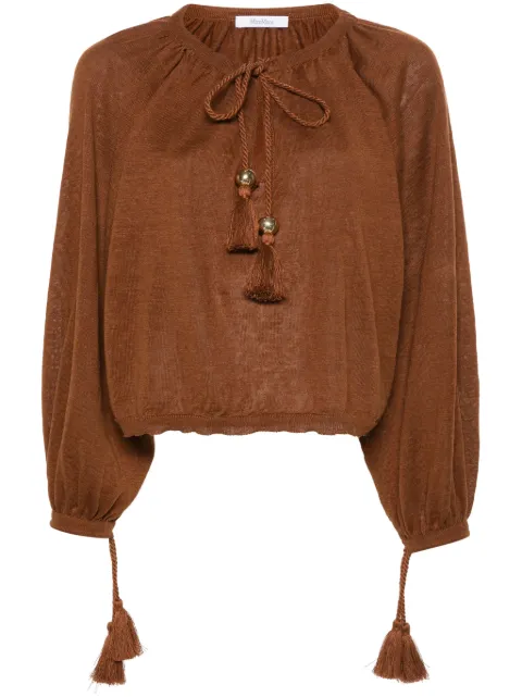 Max Mara  tassel-detail linen top