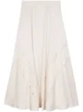 Lorena Antoniazzi lace-detail satin midi skirt - Neutrals