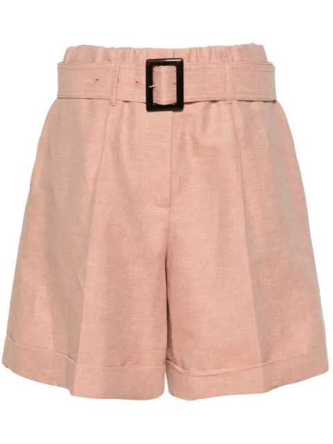 Lorena Antoniazzi shorts con pinzas y cinturón