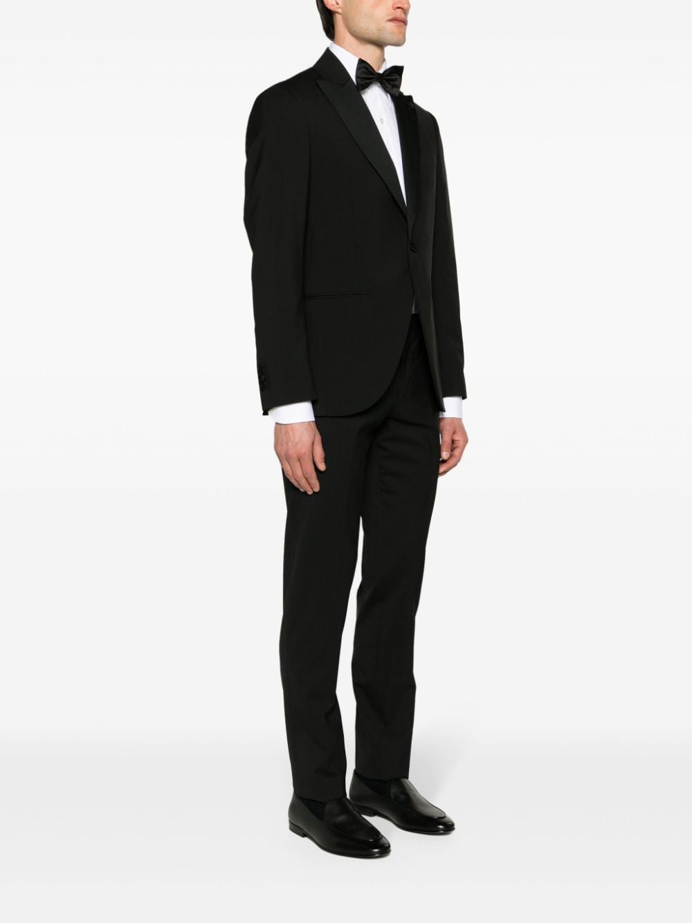 Shop Lardini Brooch-detail Single-breasted Suit In Black