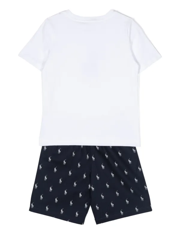 POLO RALPH LAUREN KIDS Polo Pony-print Shorts Set | White