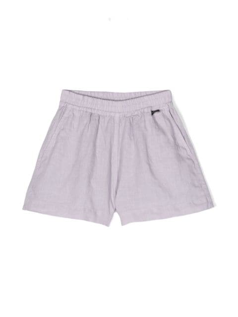 Aspesi Kids elasticated-waist linen shorts