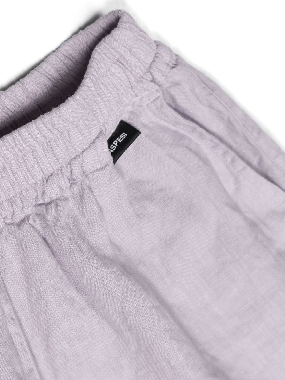 Shop Aspesi Elasticated-waist Linen Shorts In Purple