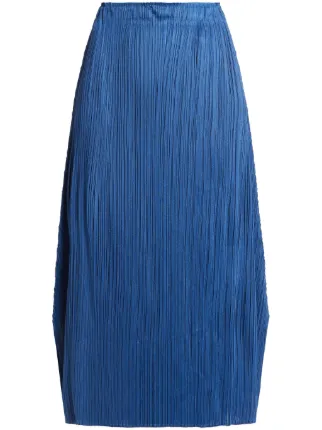 PLEATS PLEASE ISSEY Flower print long dress skirt Bottoms PP06-JG210 Light blue x pink 2