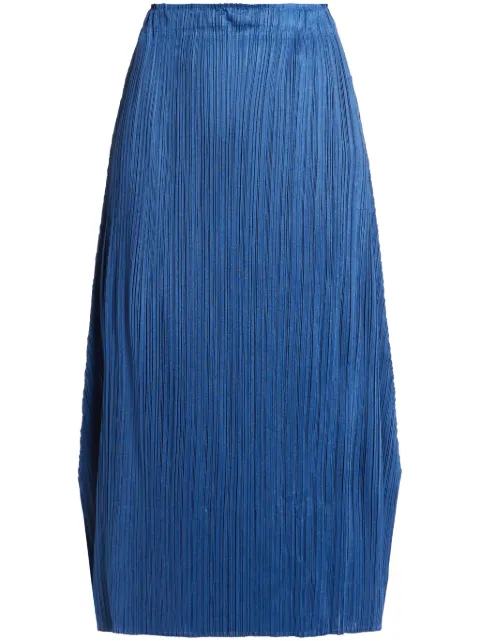 PLEATS PLEASE ISSEY Denim transfer music note jacket Skirt setup PP81-JJ533/PP81-JG534 Indigo 4