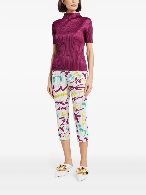 Pleats Please Issey Miyake Fizzy パンツ | ホワイト | FARFETCH JP 