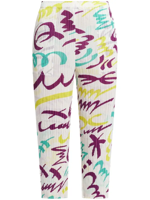 Pleats Please Issey Miyake Fizzy パンツ | ホワイト | FARFETCH JP 