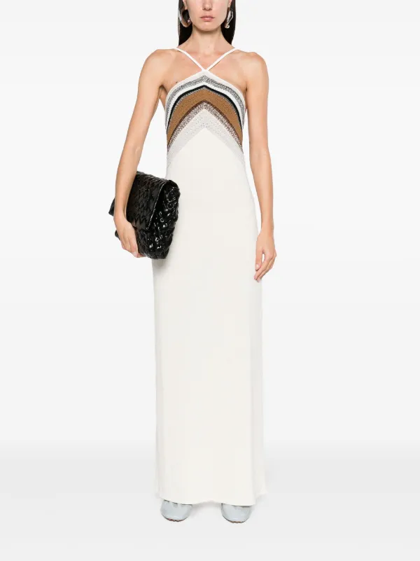 Naomi Dress in Crochet Stripe Knit White Multi | Proenza Schouler Official Site