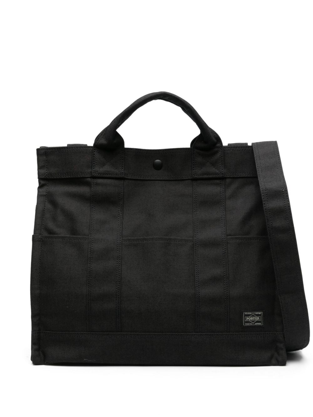 Porter-yoshida & Co Smoky Logo-patch Tote Bag In Black