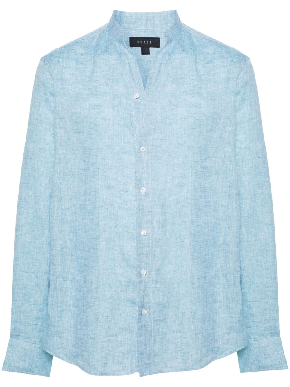 Sease Fish Tail Linen Shirt In Blue
