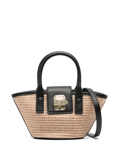 Chiara Ferragni woven-straw mini bag