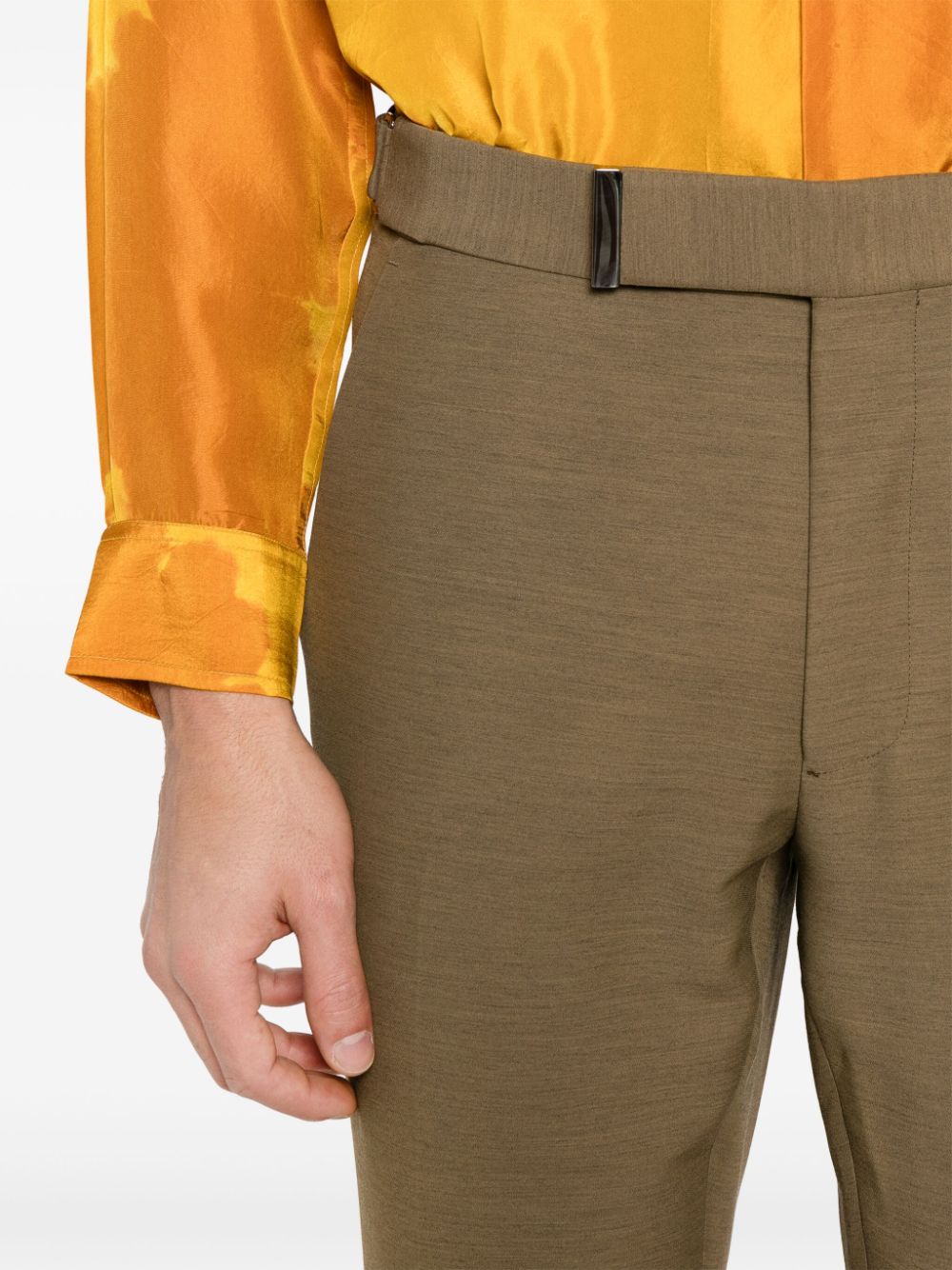 Shop Tom Ford Pressed-crease Trousers In Brown