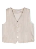Le Bebé Enfant striped single-breasted waistcoat - Neutrals