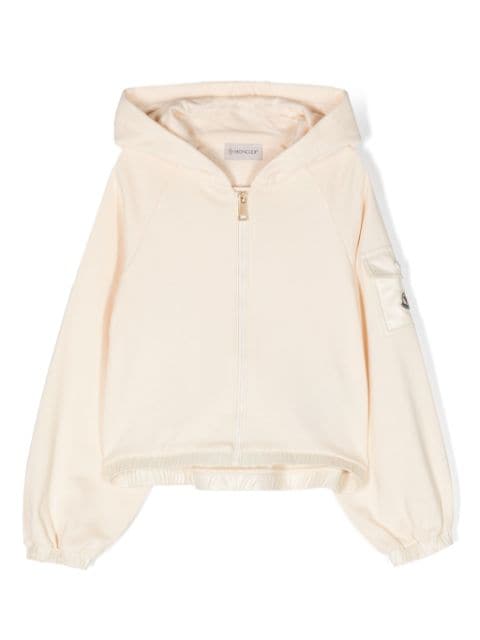 Moncler Enfant hooded cotton zip-up hoodie