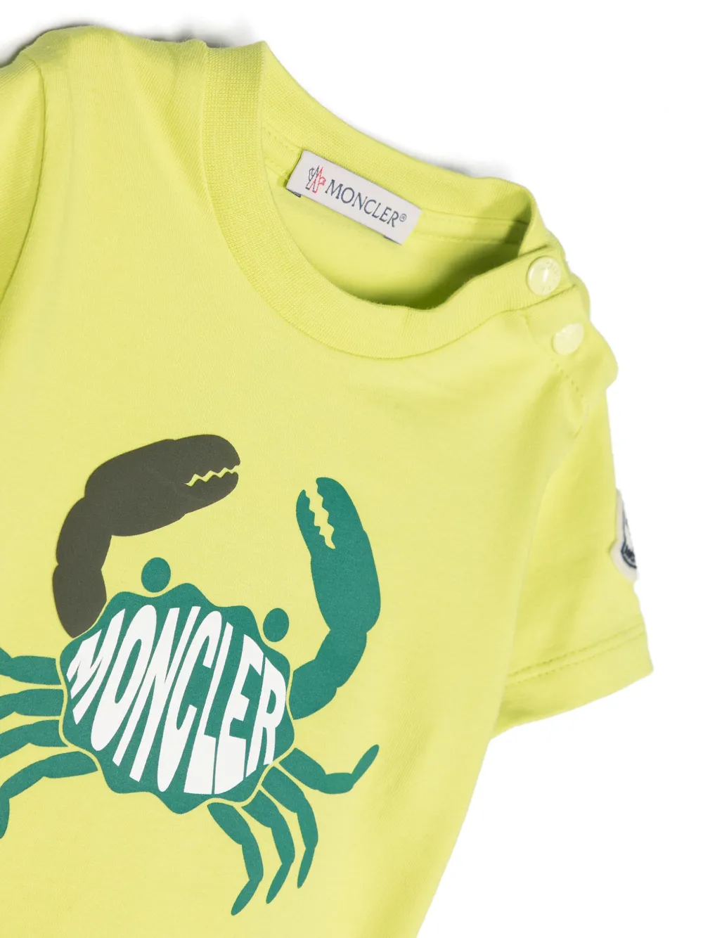 Moncler Enfant Katoenen T-shirt met logoprint Groen